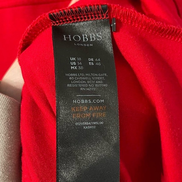 Hobbs London Anela Dress In Flag Red Size US 14 - Picture 14 of 16